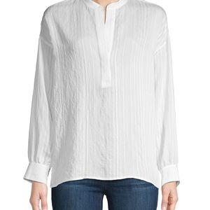 Vince White Textured Blouse